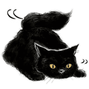 ブシュロンのミューズ、自由気ままな黒猫