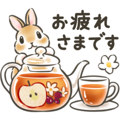 秋の毎日・気遣い敬語☆うさぎのスタンプ